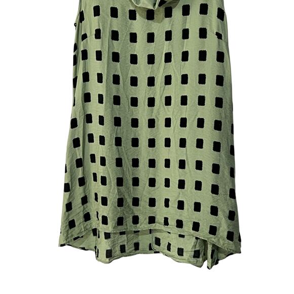 Cut Loose Womens Size Medium Cowl Neck A-Line Mini Dress Geo Print Green Black - Picture 5 of 11